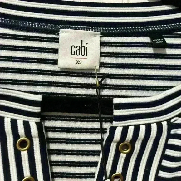 CABi Striped Lace-up Captain’s Shift Casual Dress NWT size xs . Coastal nautical - Picture 2 of 7